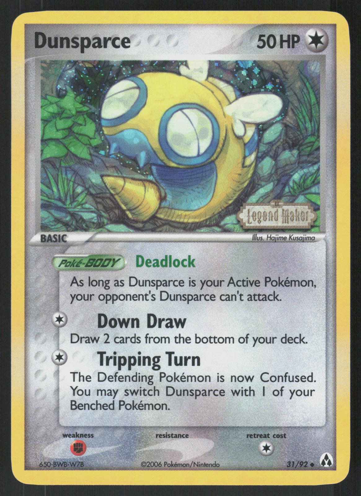 Pokemon Dunsparce 31/92 Legend Maker Uncommon Reverse Holo Near Mint