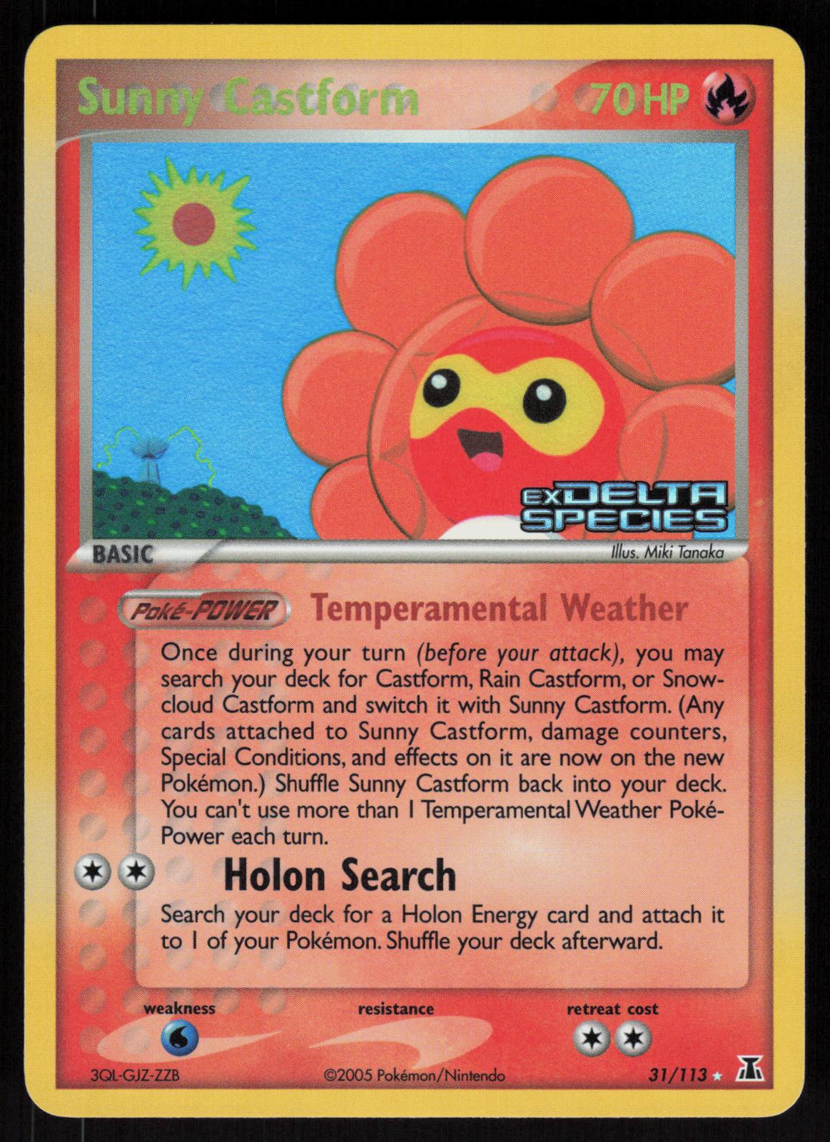 Pokemon Sunny Castform 31/113 Delta Species Rare Reverse Holo Near Mint