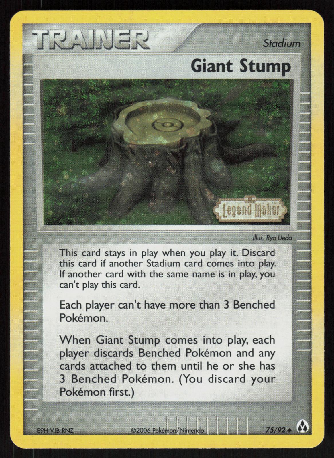 Pokemon Giant Stump 75/92 Legend Maker Uncommon Reverse Holo Near Mint