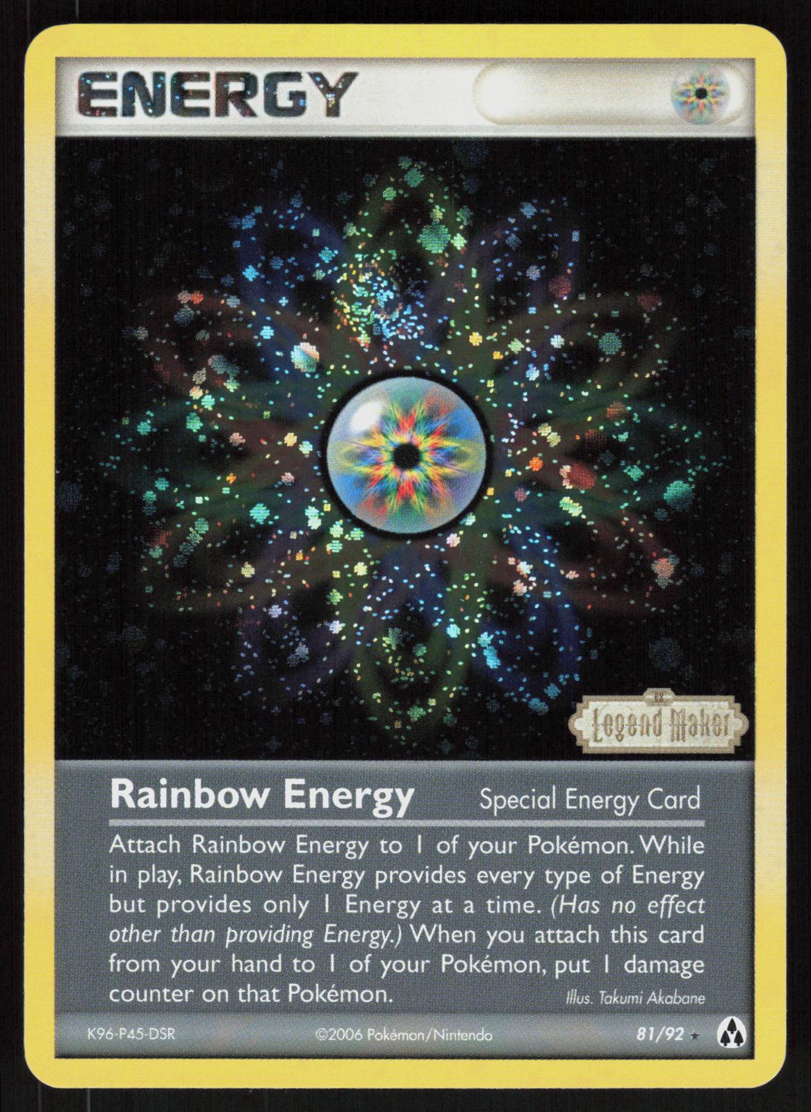 Pokemon Rainbow Energy 81/92 Legend Maker Rare Reverse Holo Near Mint