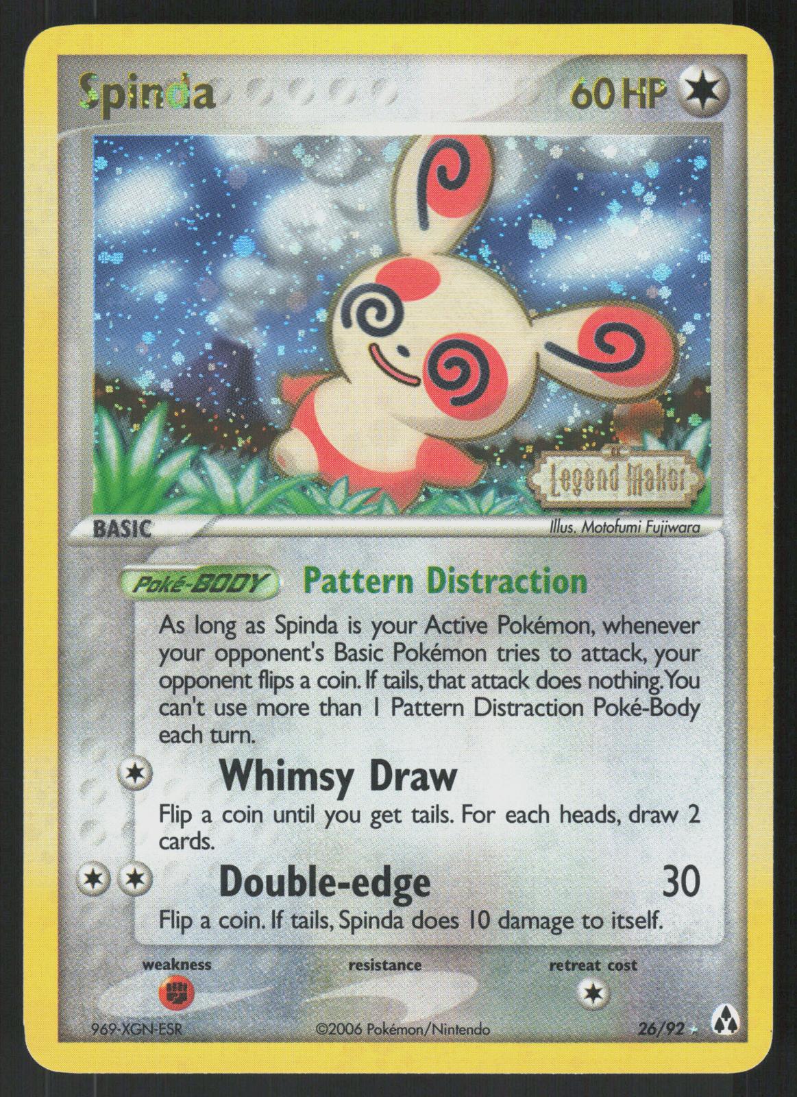 Pokemon Spinda 26/92 Legend Maker Rare Reverse Holo Near Mint