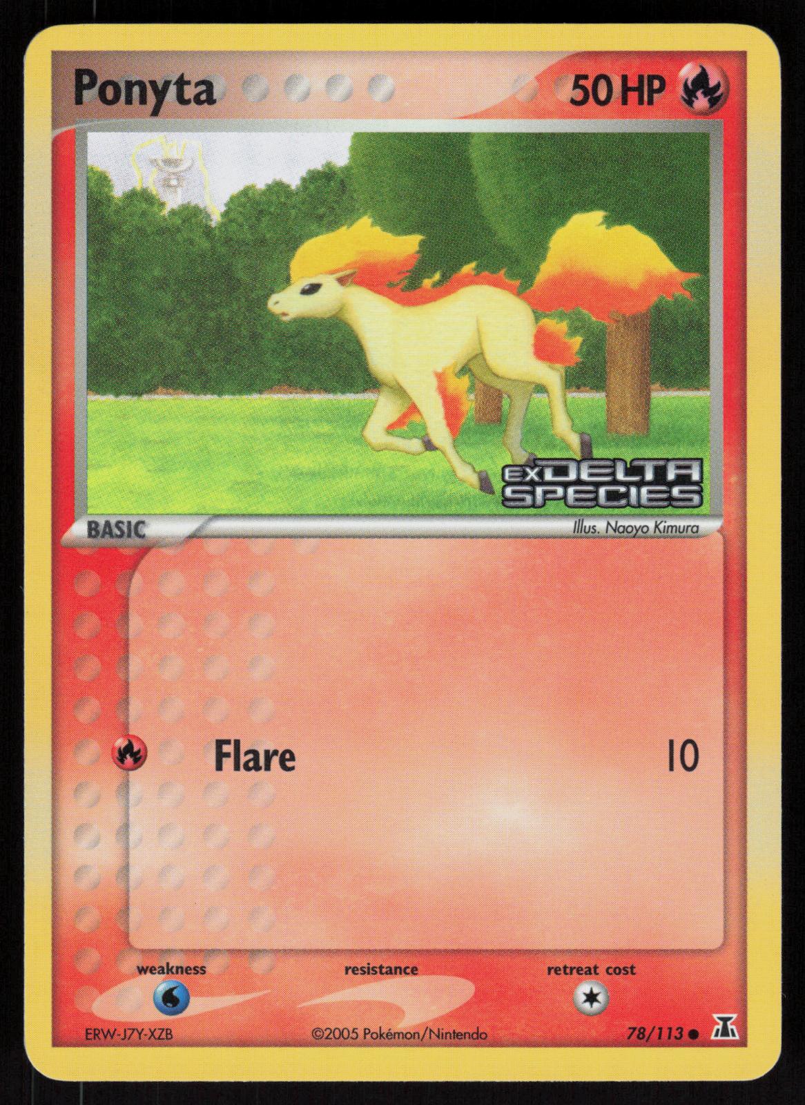 Pokemon Ponyta 78/113 Delta Species Common Reverse Holo Near Mint
