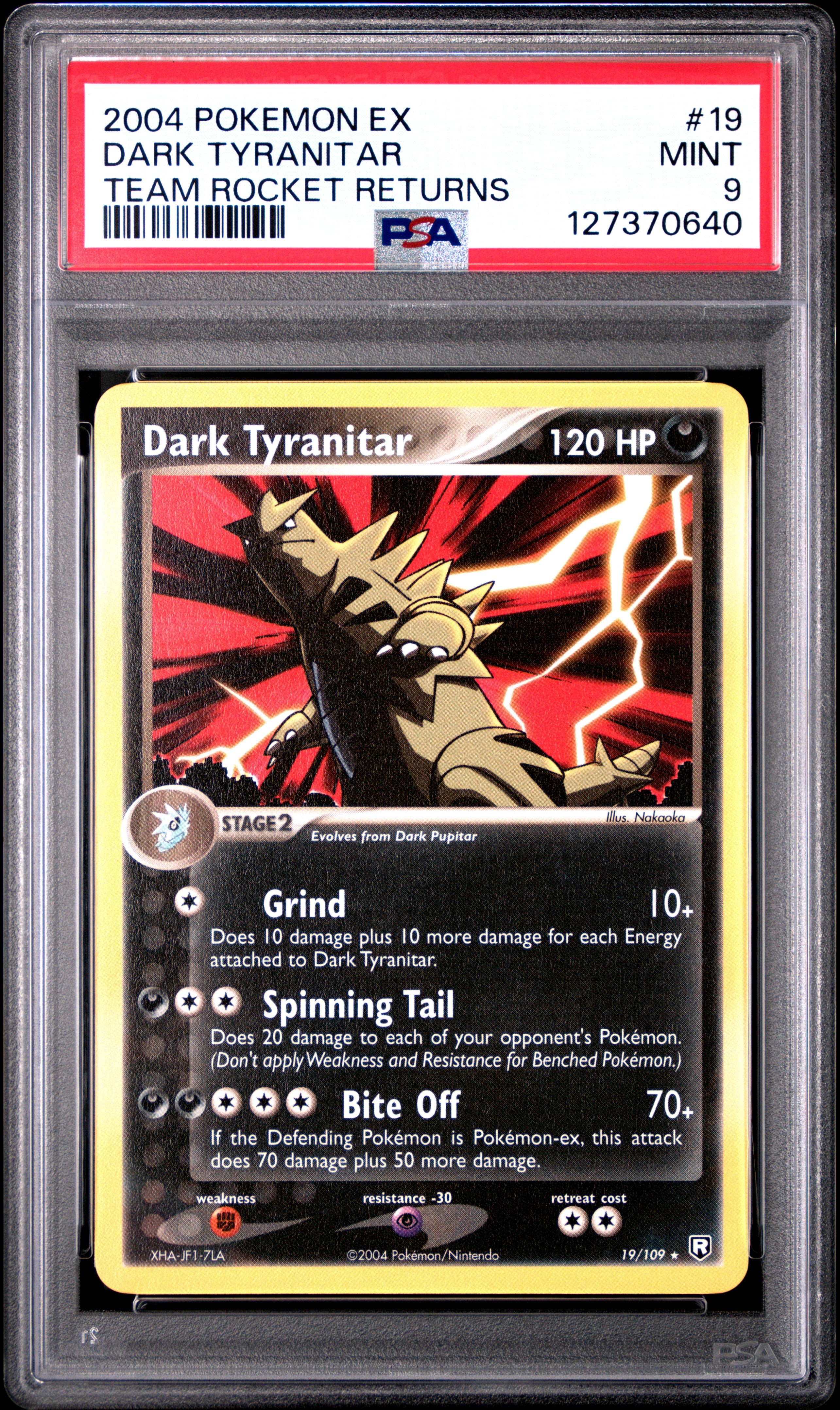 Dark Tyranitar 19/109 Team Rocket Returns Pokemon PSA 9