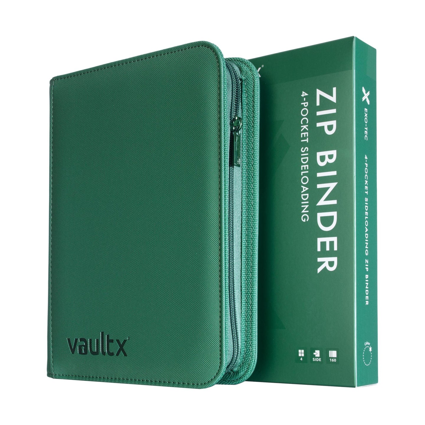 Vault X - 4 Pocket Exo-Tec Zip Binder - Metallic Green