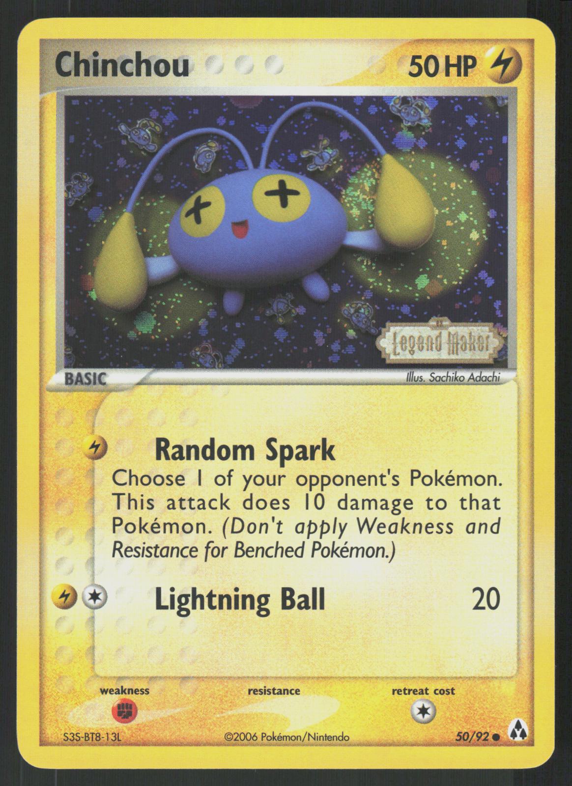 Pokemon Chinchou 50/92 Legend Maker Common Reverse Holo Near Mint