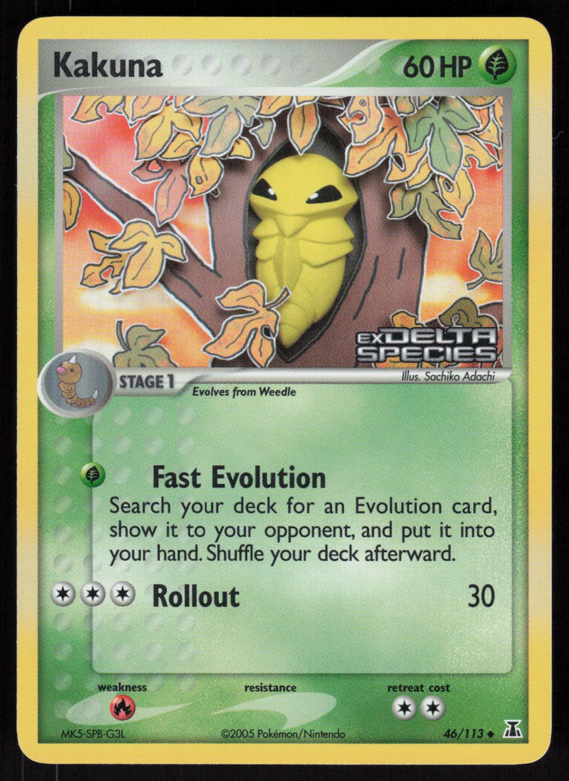 Pokemon Kakuna 46/113 Delta Species Uncommon Reverse Holo Near Mint