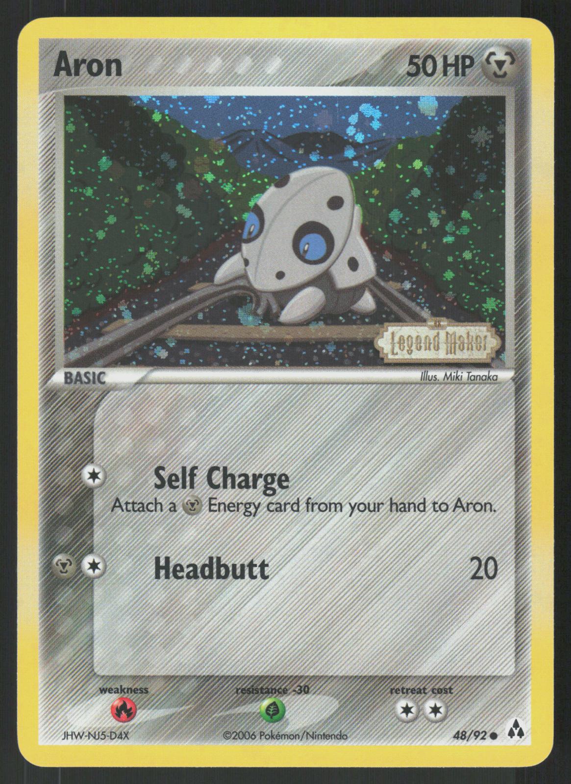 Pokemon Aron 48/92 Legend Maker Common Reverse Holo Near Mint