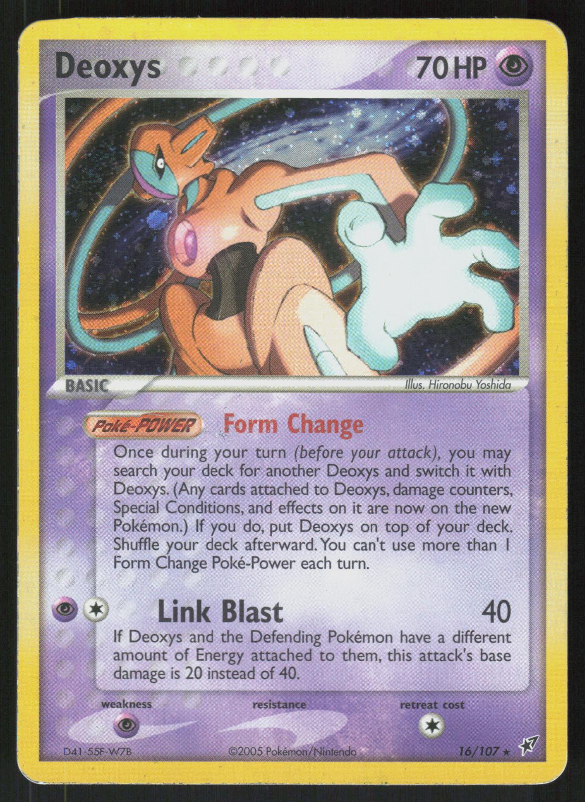 Pokemon Deoxys 16/107 Deoxys Holo Rare Moderately Played