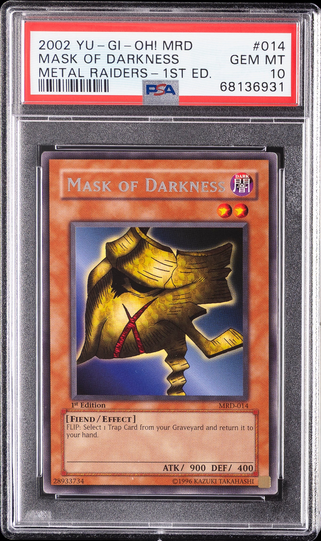 Mask Of Darkness 014 1st Edition MRD Metal Raiders Yugioh PSA 10