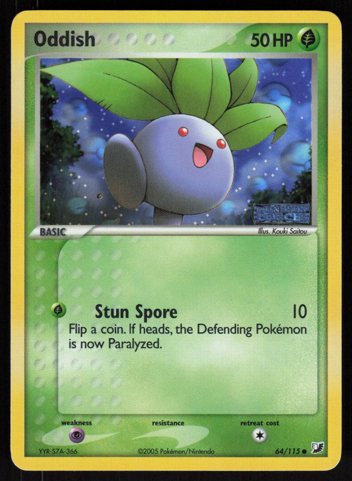 Pokemon Oddish 64/115 Unseen Forces Common Reverse Holo Near Mint