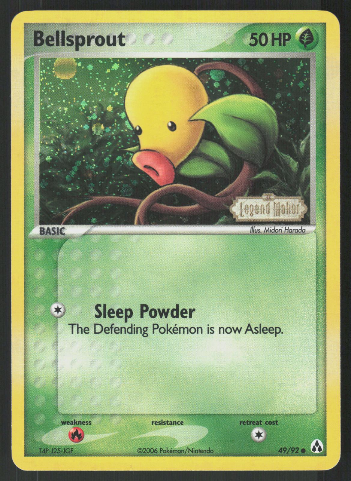 Pokemon Bellsprout 49/92 Legend Maker Common Reverse Holo Near Mint