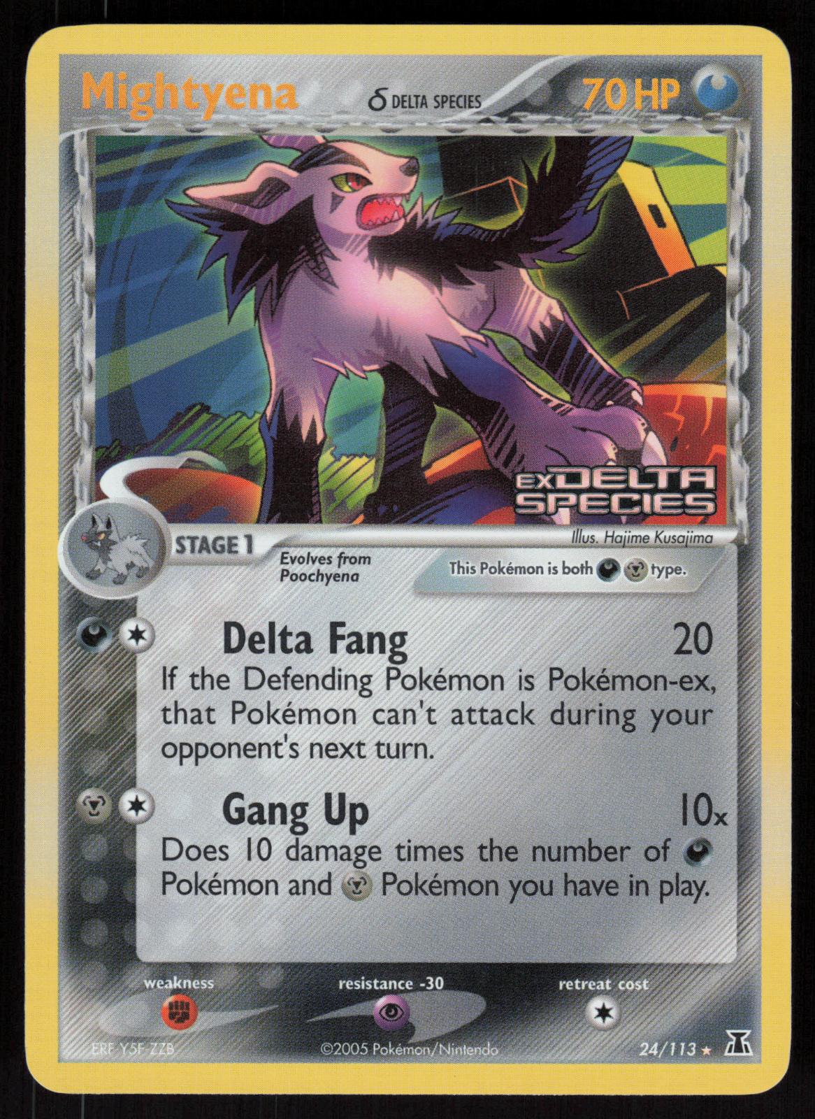 Pokemon Mightyena 24/113 Delta Species Rare Reverse Holo Near Mint