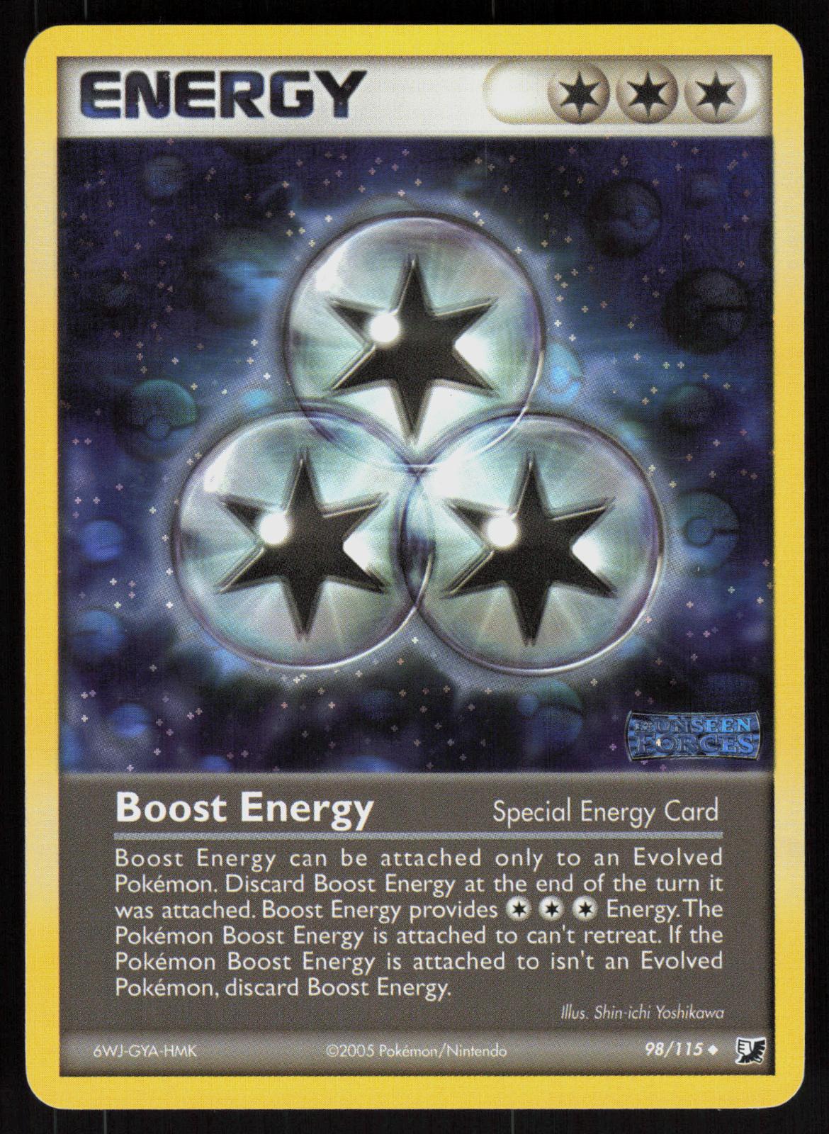 Pokemon Boost Energy 98/115 Unseen Forces Uncommon Reverse Holo Near Mint