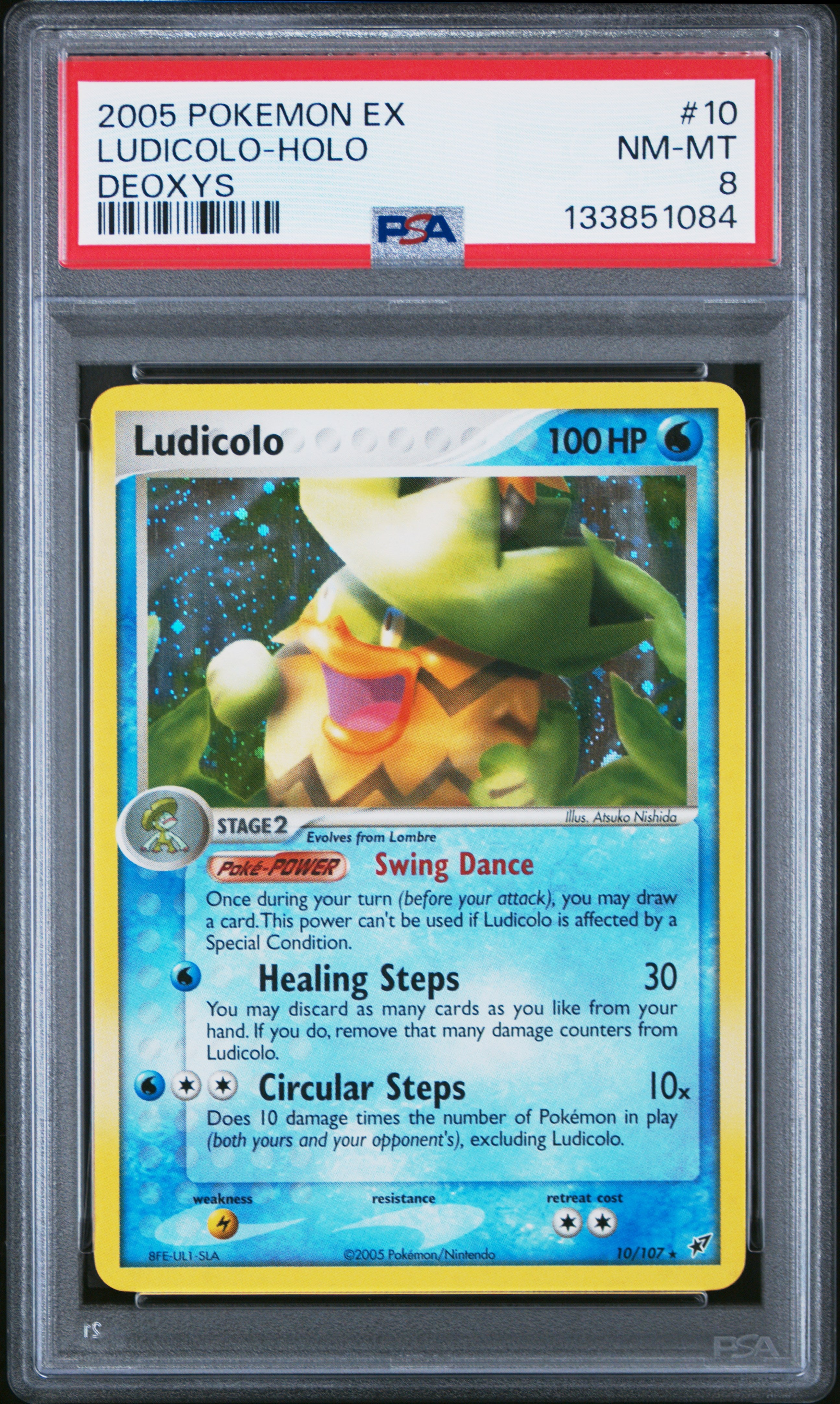 Ludicolo Holo 10/107 Deoxys Pokemon PSA 8