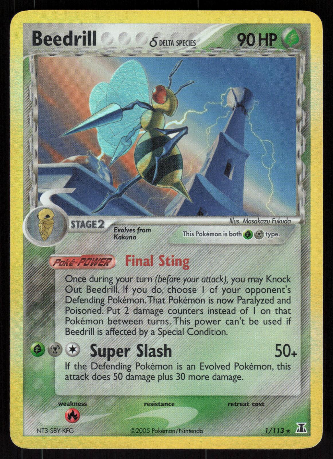 Pokemon Beedrill 1/113 Delta Species Holo Rare Holo Near Mint