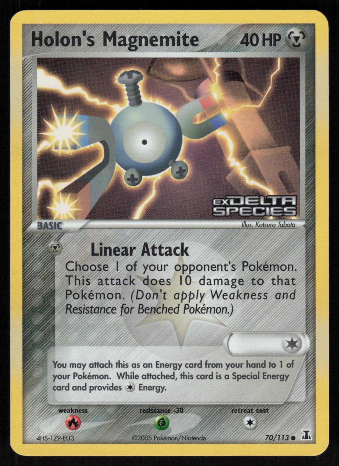 Pokemon Holon's Magnemite 70/113 Delta Species Common Reverse Holo Near Mint