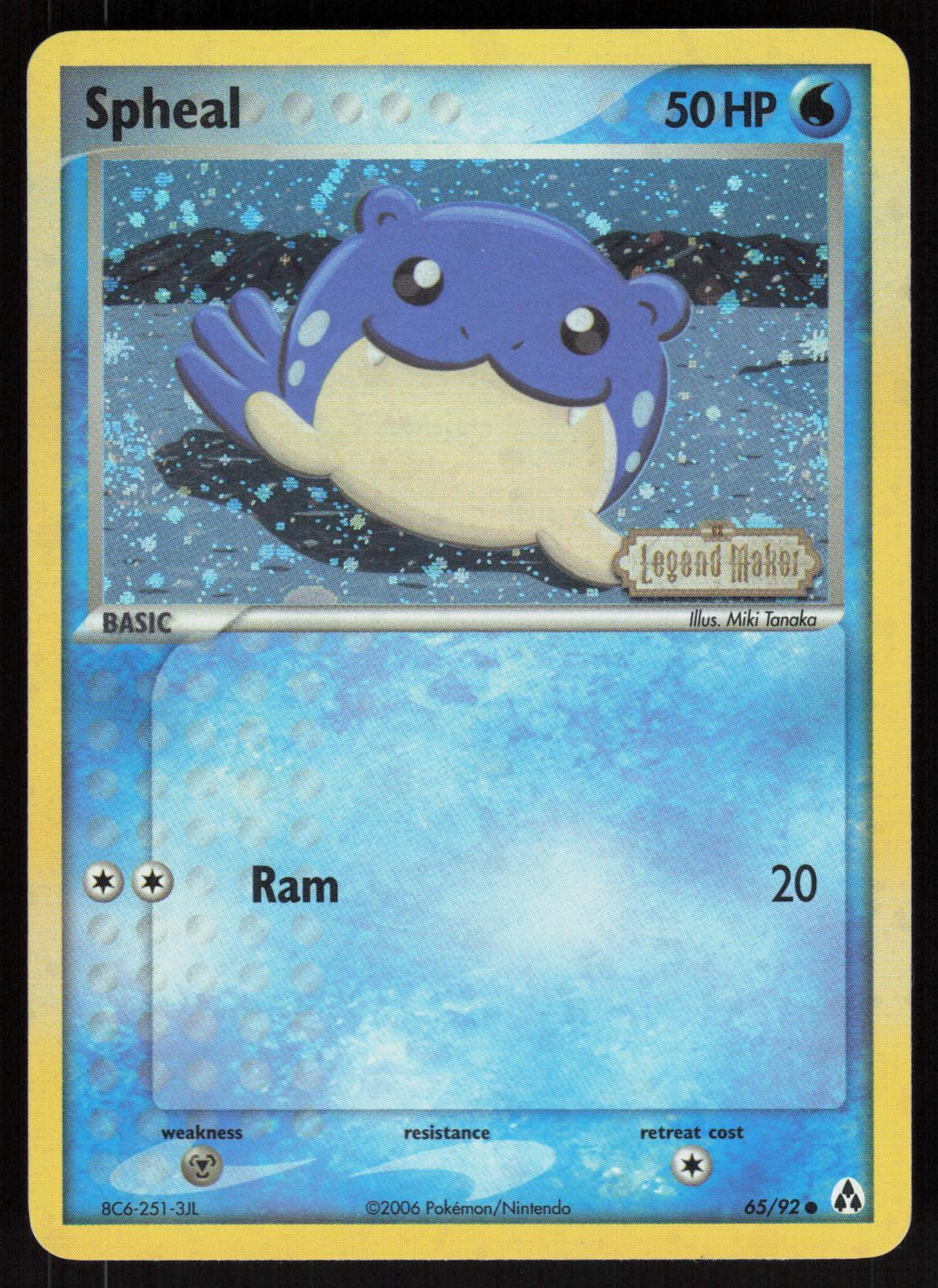 Pokemon Spheal 65/92 Legend Maker Common Reverse Holo Near Mint
