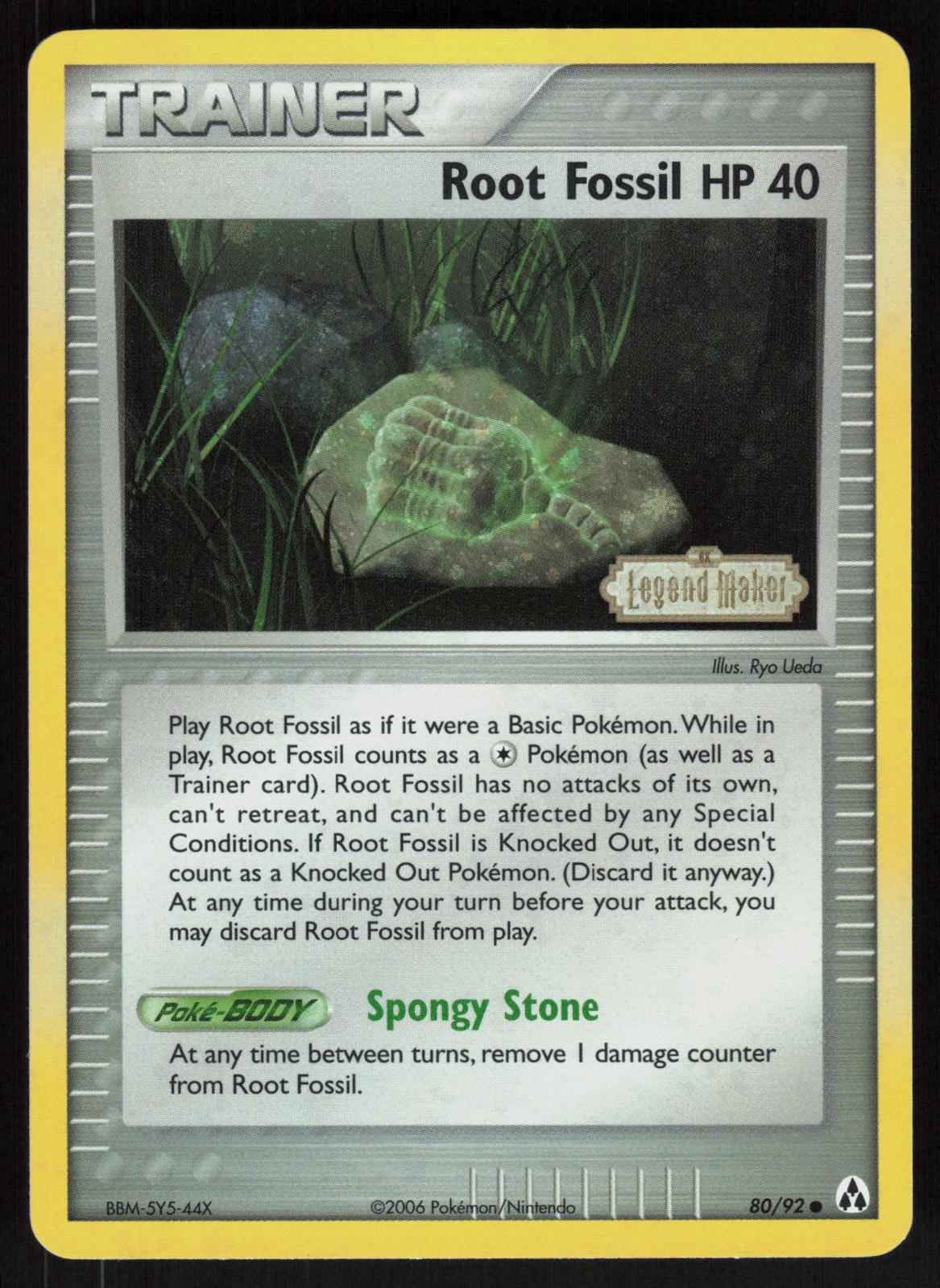 Pokemon Root Fossil 80/92 Legend Maker Common Reverse Holo Near Mint
