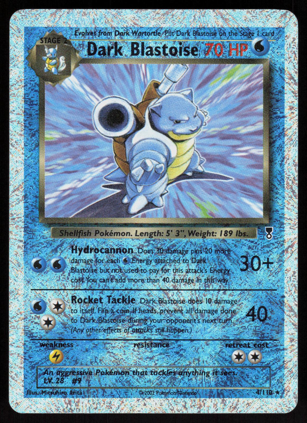 dark blastoise pokemon card Pokemon Dark Blastoise 4/110 Legendary Collection Reverse Holo Heavily Played