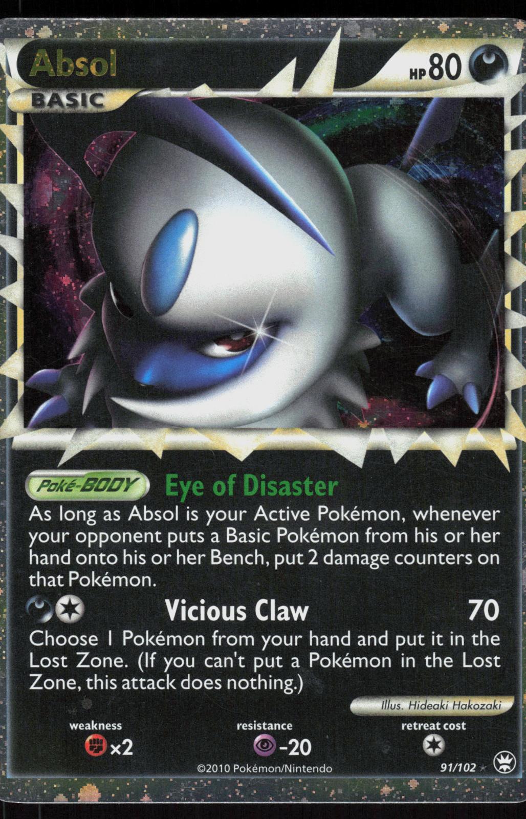 Pokemon Absol 91/102 HGSS Triumphant Prime Rare Lightly Played