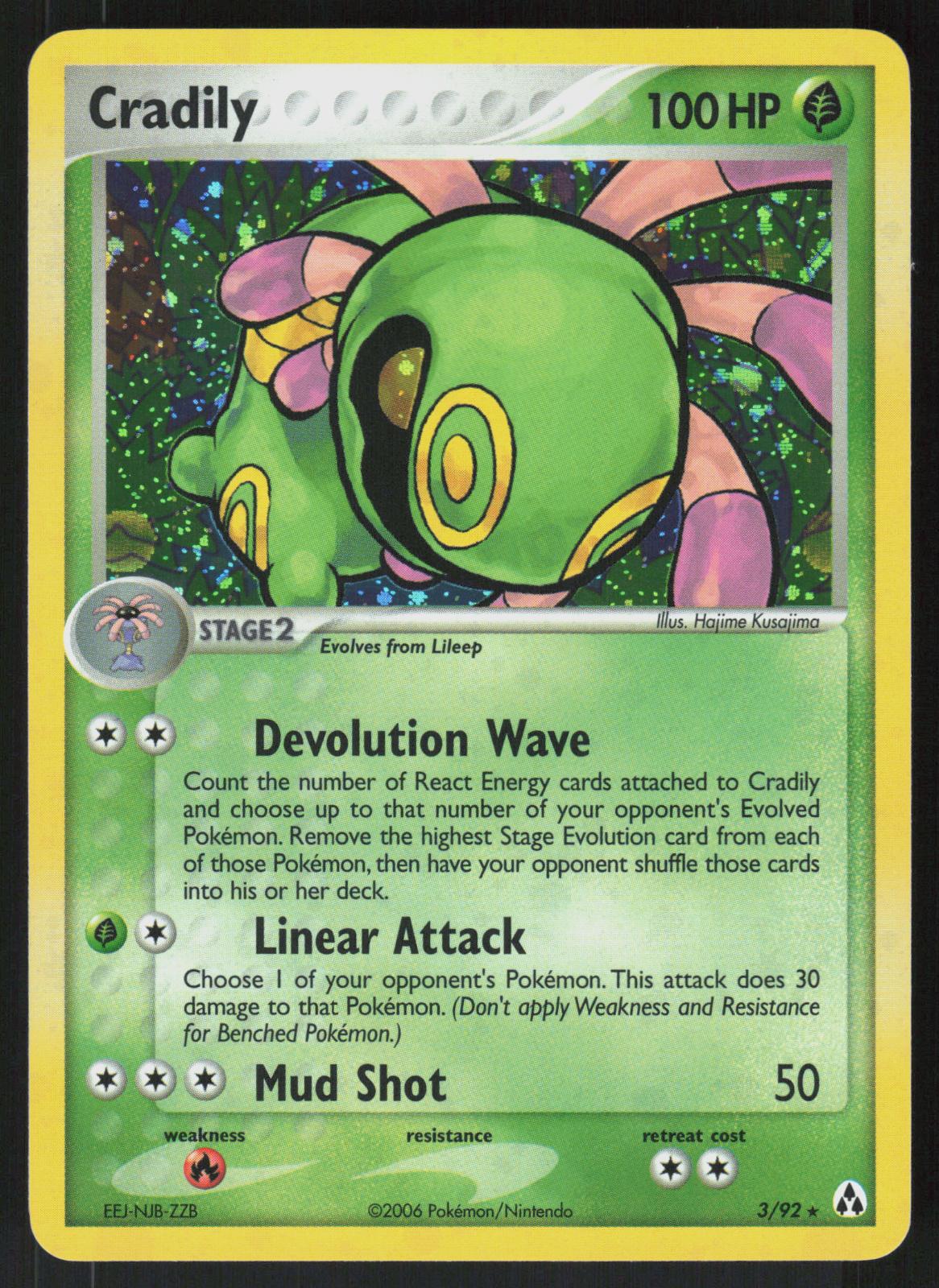 Pokemon Cradily 3/92 Legend Maker Holo Rare Holo Near Mint