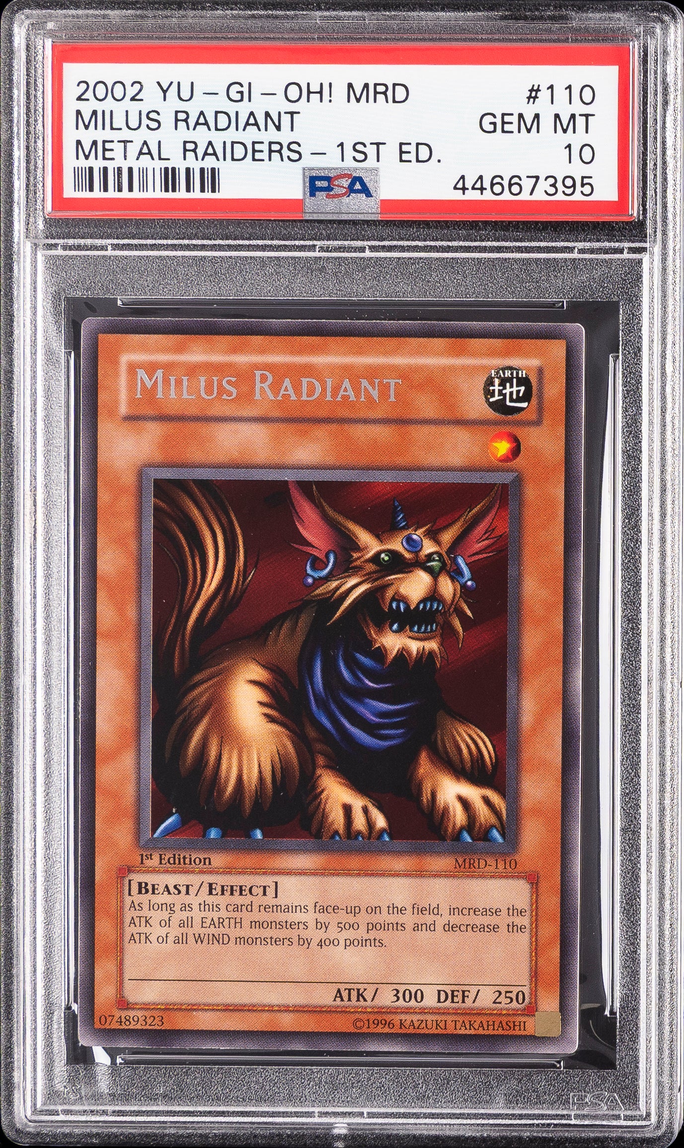 Milus Radiant 110 1st Edition MRD Metal Raiders Yugioh PSA 10