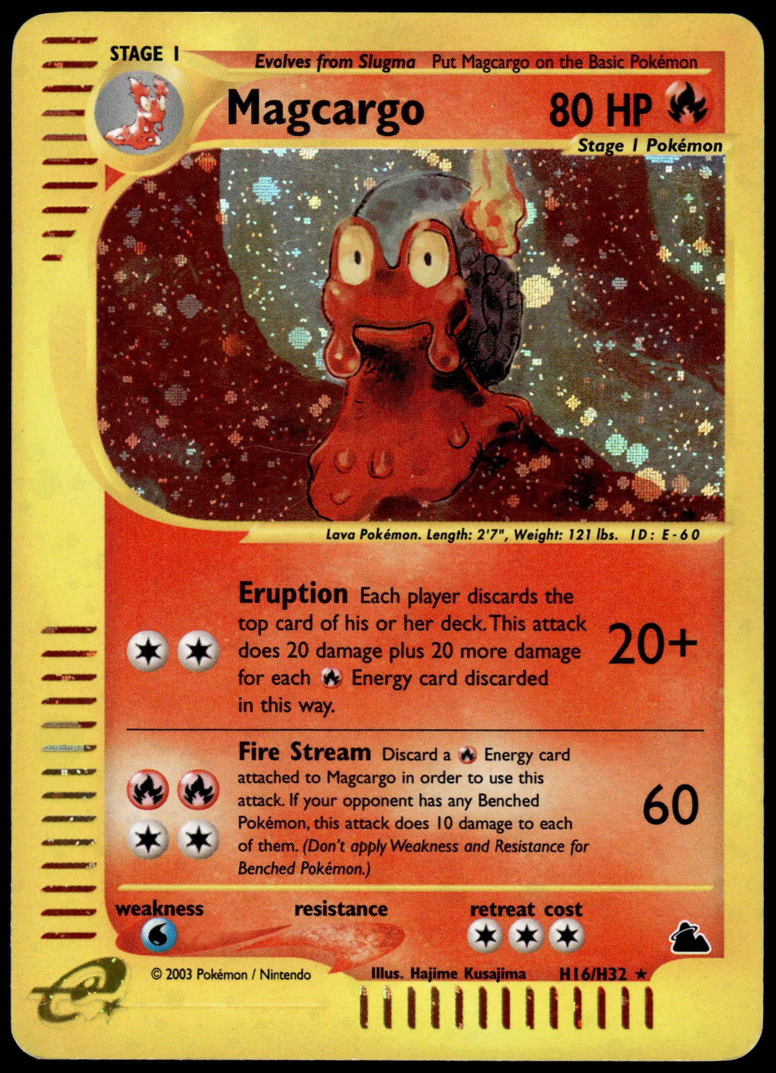 Magcargo H16/H32 Holo Rare - Skyridge E-Series - Light Play