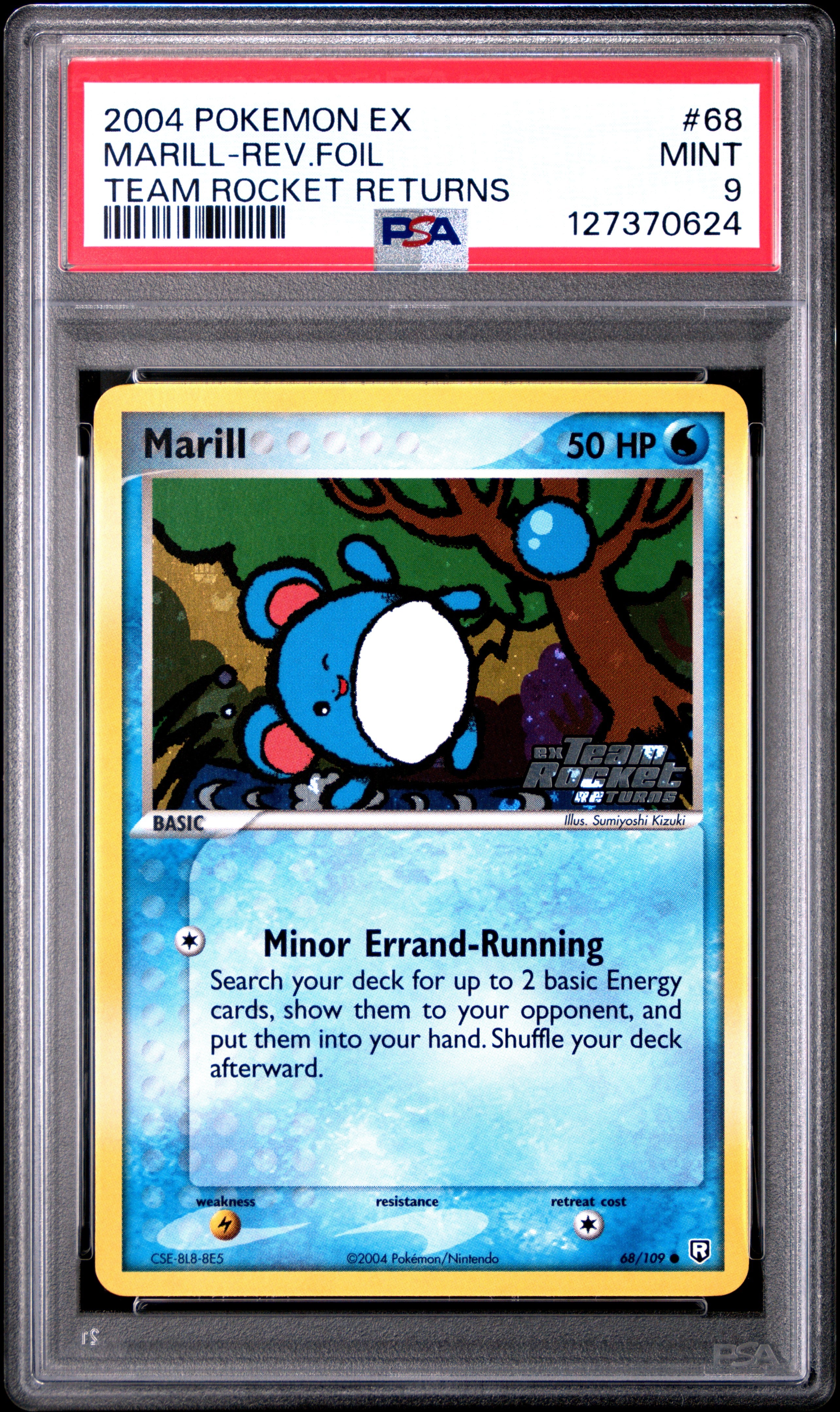 Marill Reverse Holo 68/109 Team Rocket Returns Pokemon PSA 9
