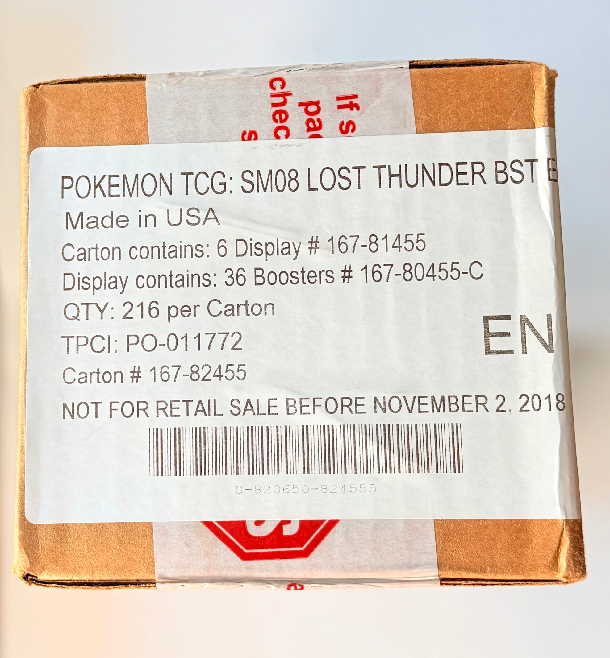 Pokemon - SM Lost Thunder - Booster Box Case