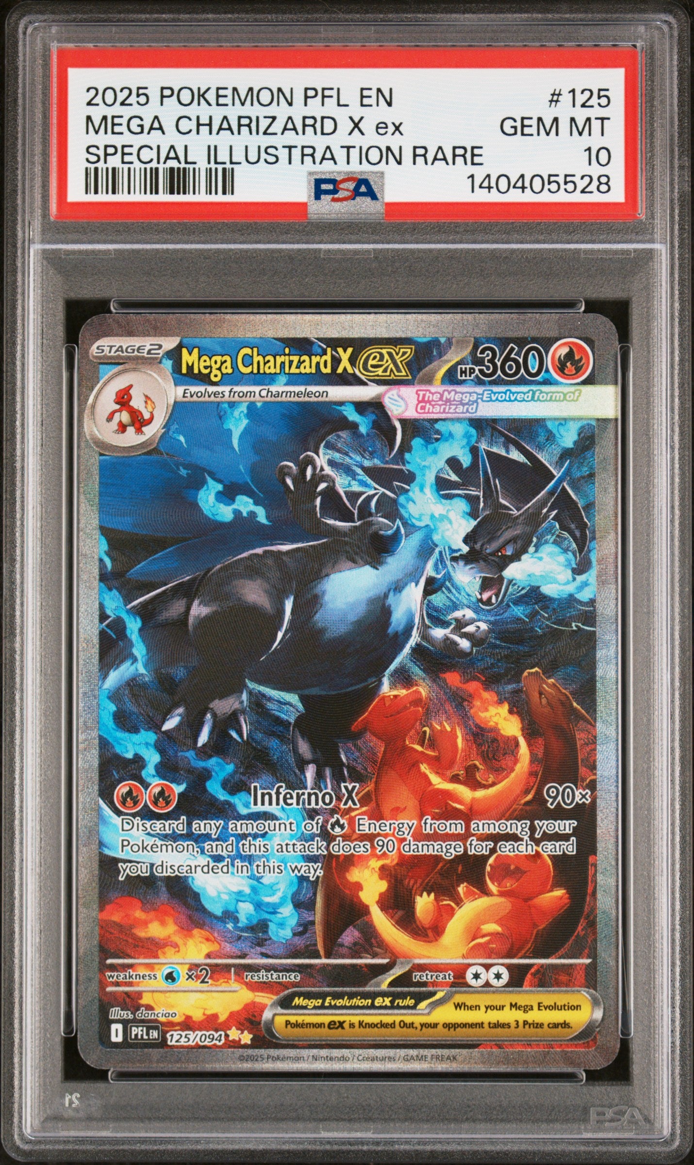 Mega Charizard X EX 125/094 Special Illustration Rare Pokemon PSA 10
