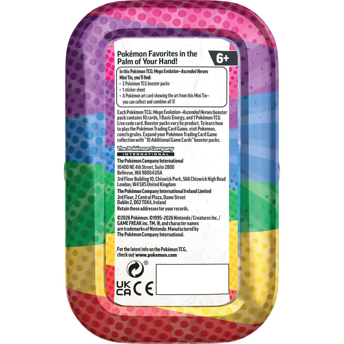 Pokemon - Mega Evolutions Ascended Heroes - Mini Tin Display - 20% VAT