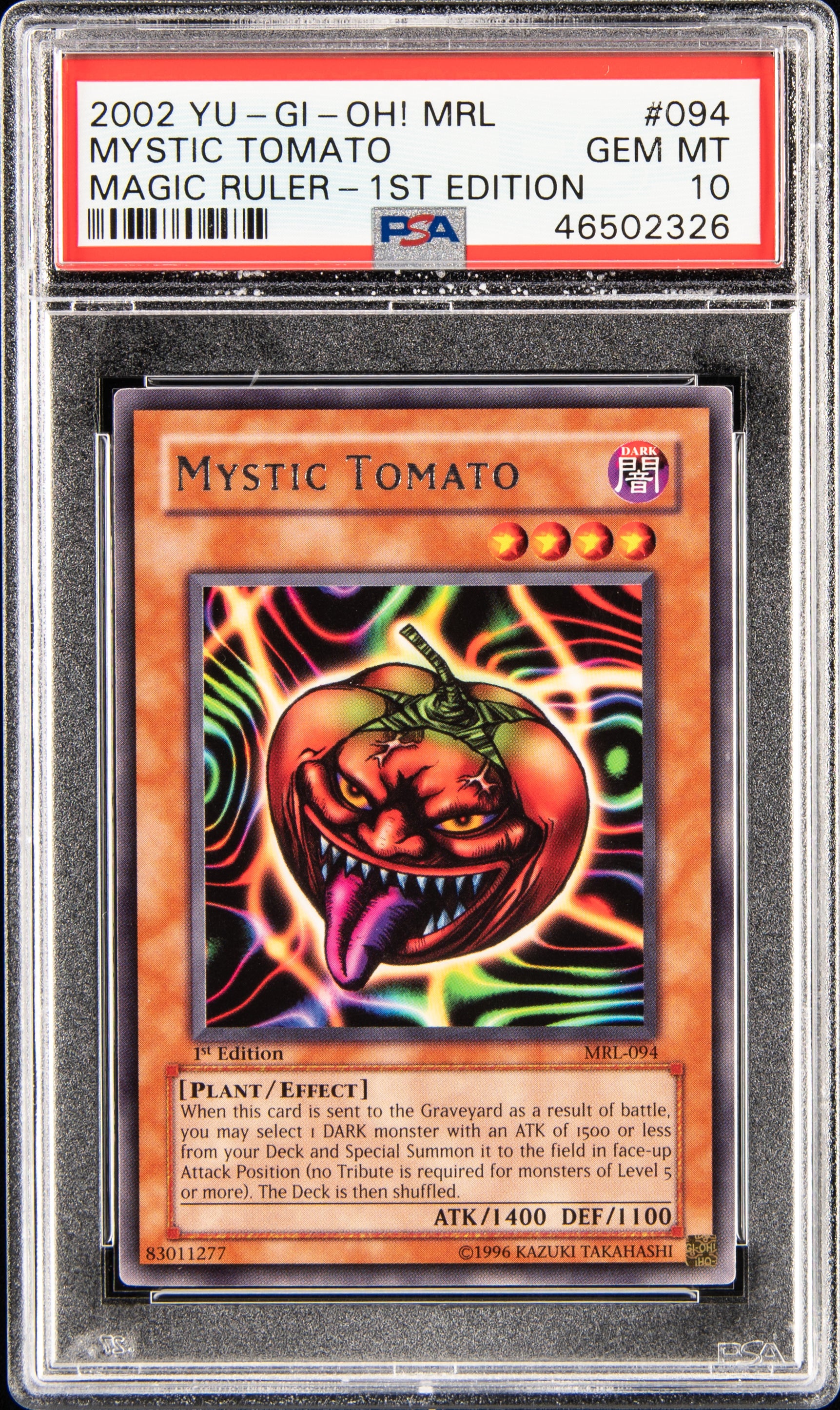 Mystic Tomato 094 1st Edition MRL Magic Ruler Yugioh PSA 10