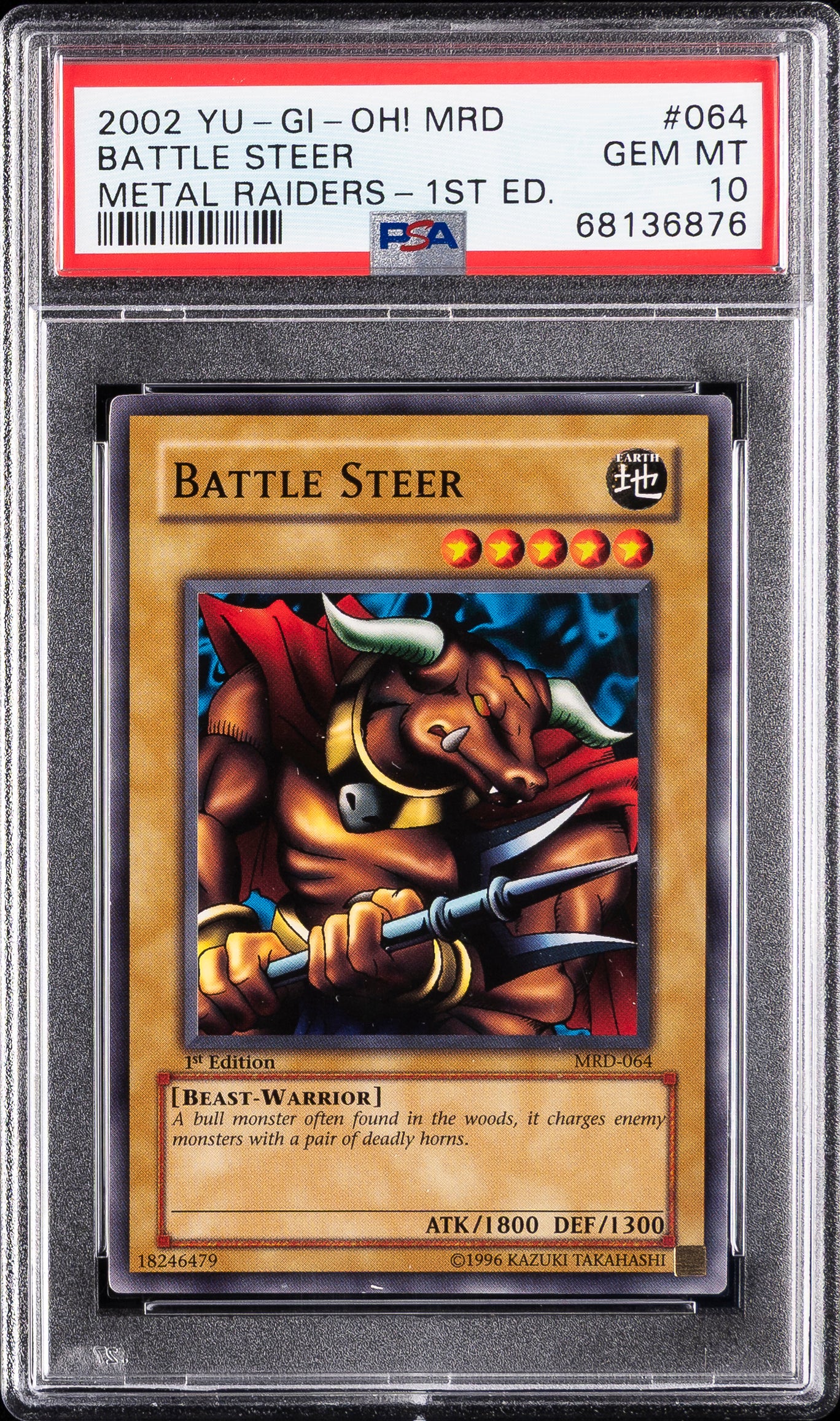 Battle Steer 064 1st Edition MRD Metal Raiders Yugioh PSA 10