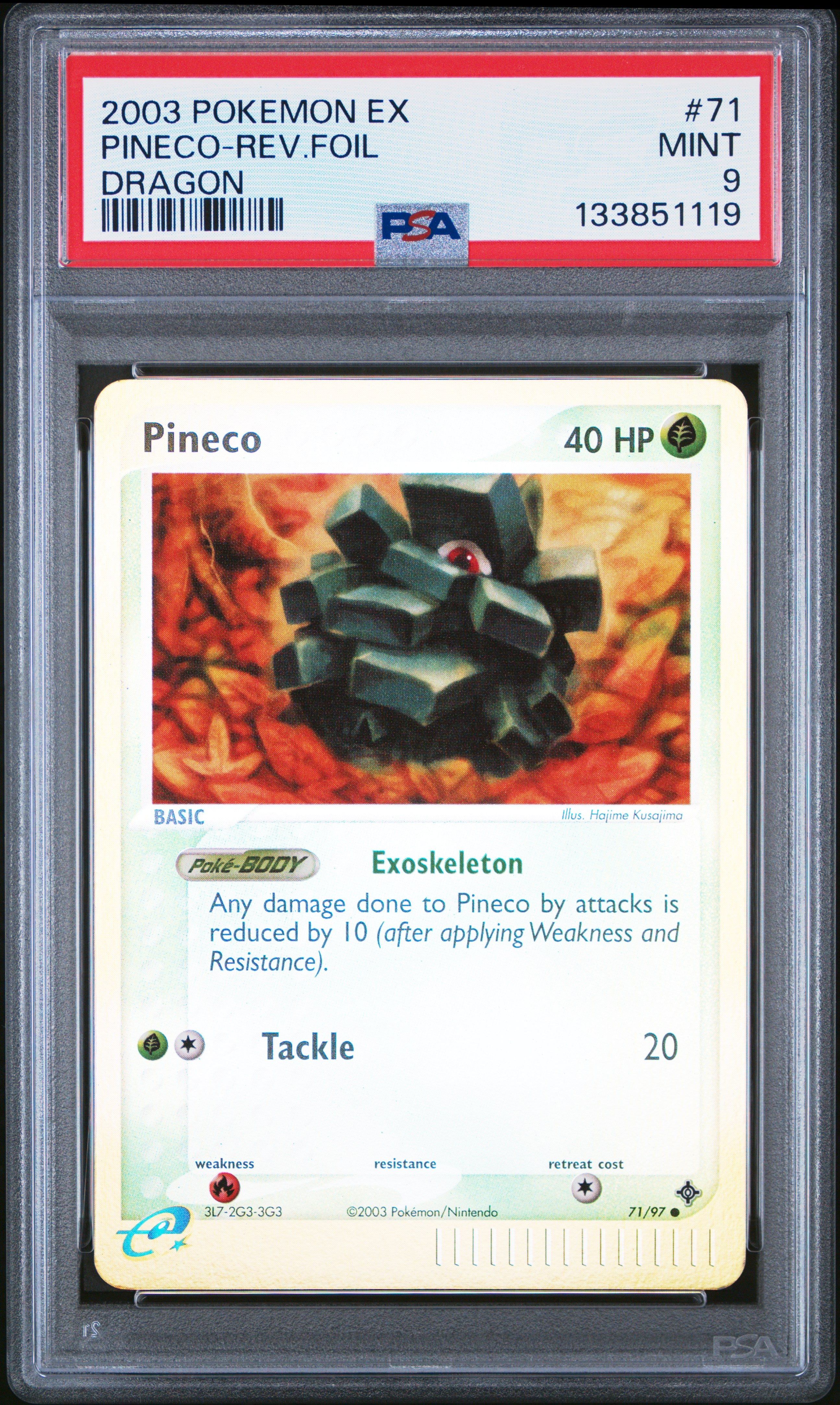 Pineco Reverse Holo 71/97 Dragon Pokemon PSA 9