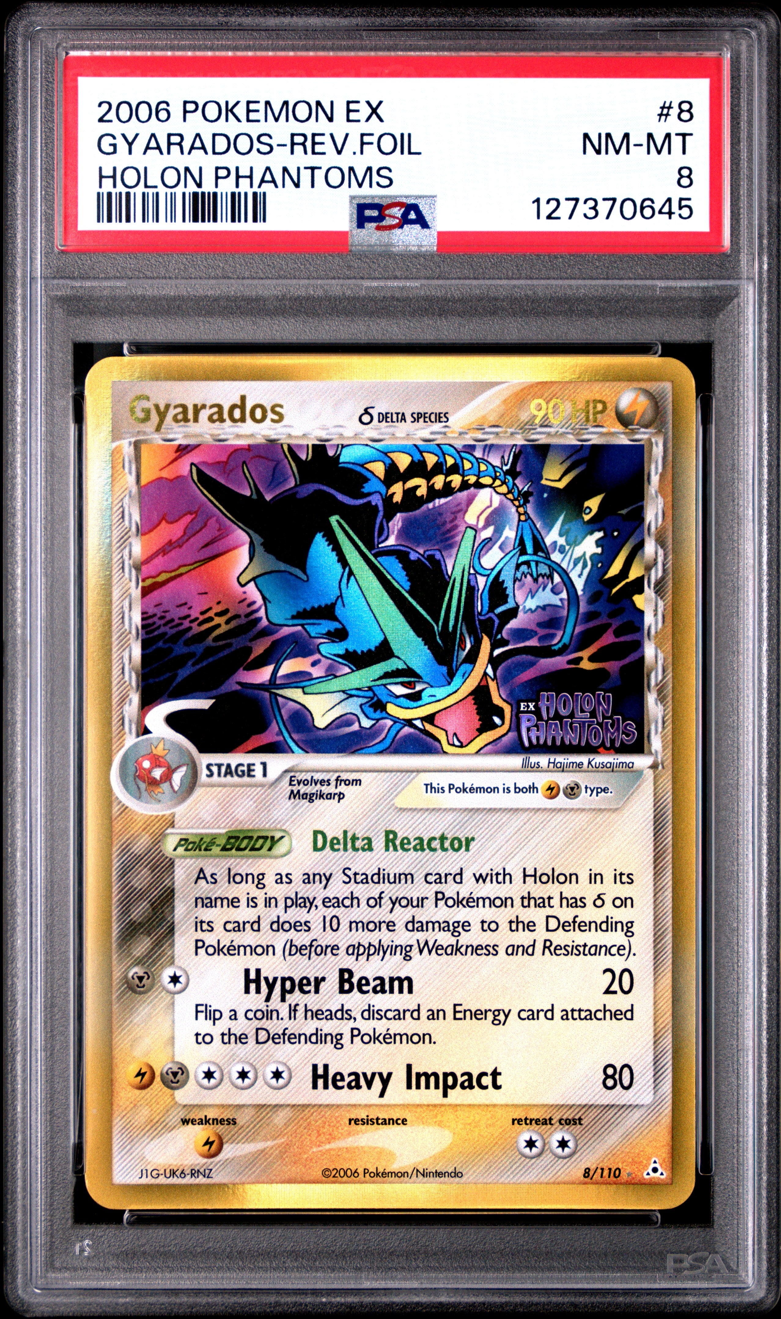 Gyarados Reverse Holo 8/110 Holon Phantoms Pokemon PSA 8