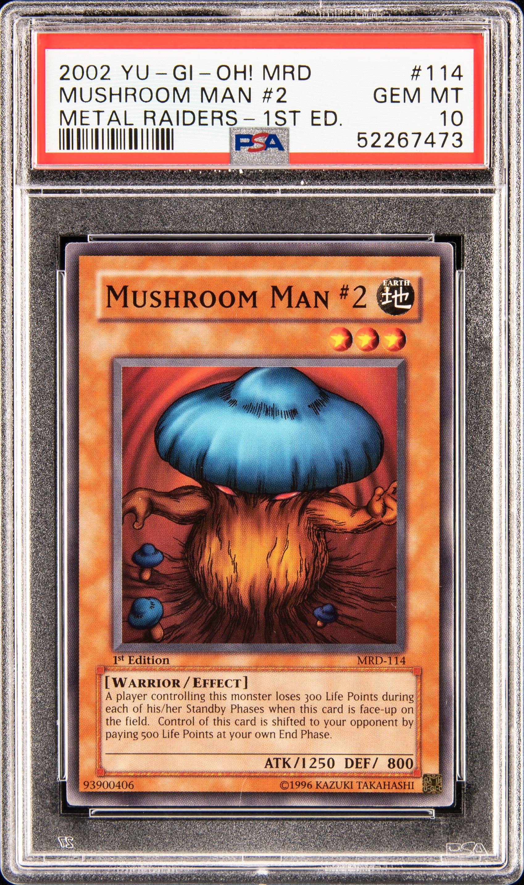 Mushroom Man #2 114 1st Edition MRD Metal Raiders Yugioh PSA 10