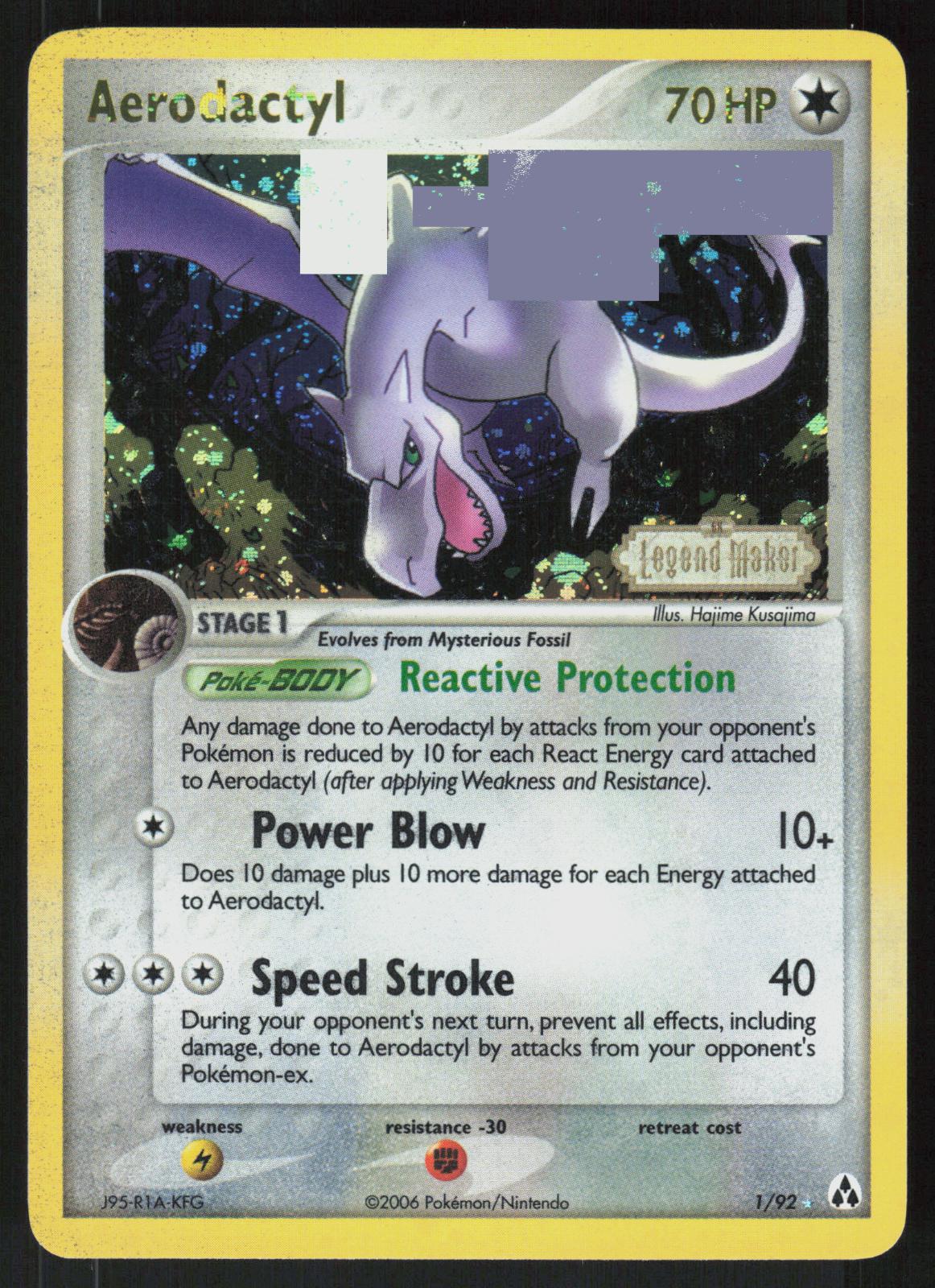 Pokemon Aerodactyl 1/92 Legend Maker Holo Rare Reverse Holo Near Mint