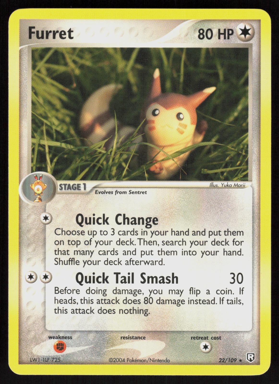 pokemon furret card Pokemon Furret 22/109 Team Rocket Returns Rare Near Mint