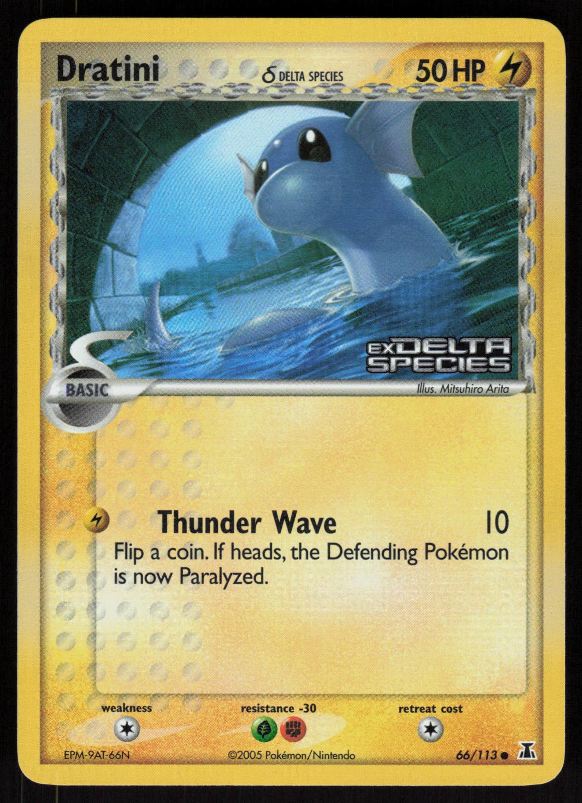 Pokemon Dratini 66/113 Delta Species Common Reverse Holo Near Mint