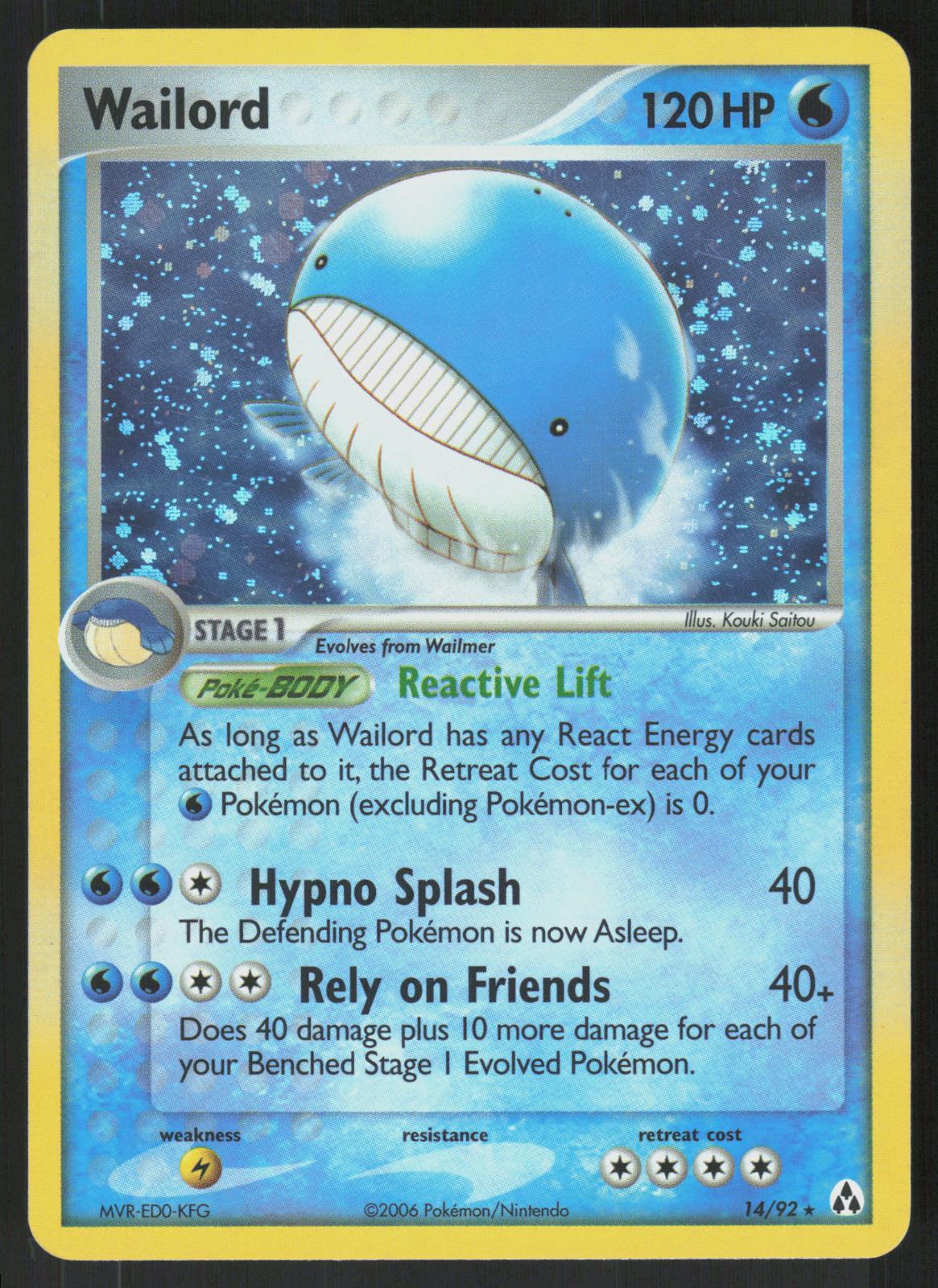 Pokemon Wailord 14/92 Legend Maker Holo Rare Holo Lightly Played