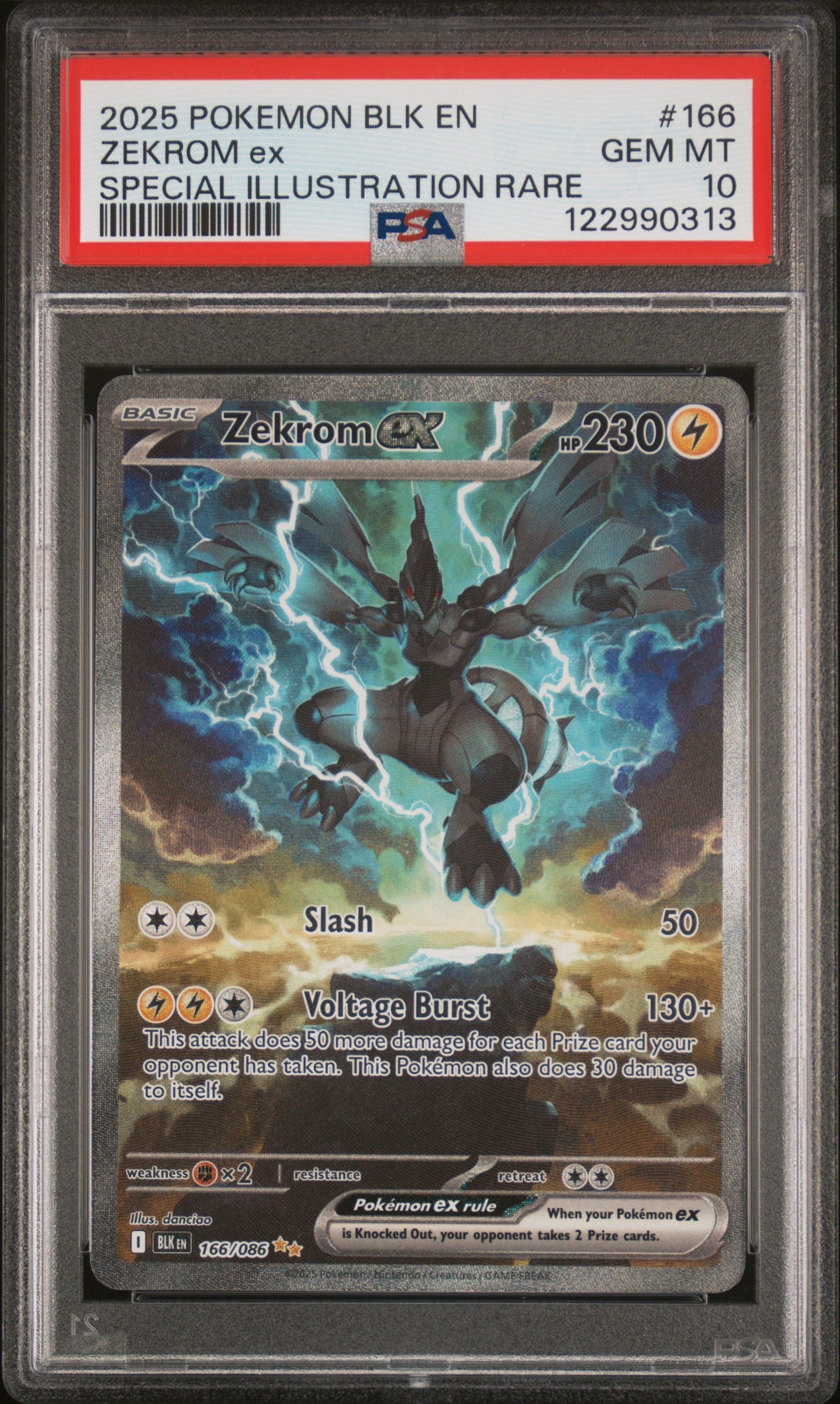 Zekrom EX 166/086 Special Illustration Rare Blk En-black Bolt Pokemon PSA 10