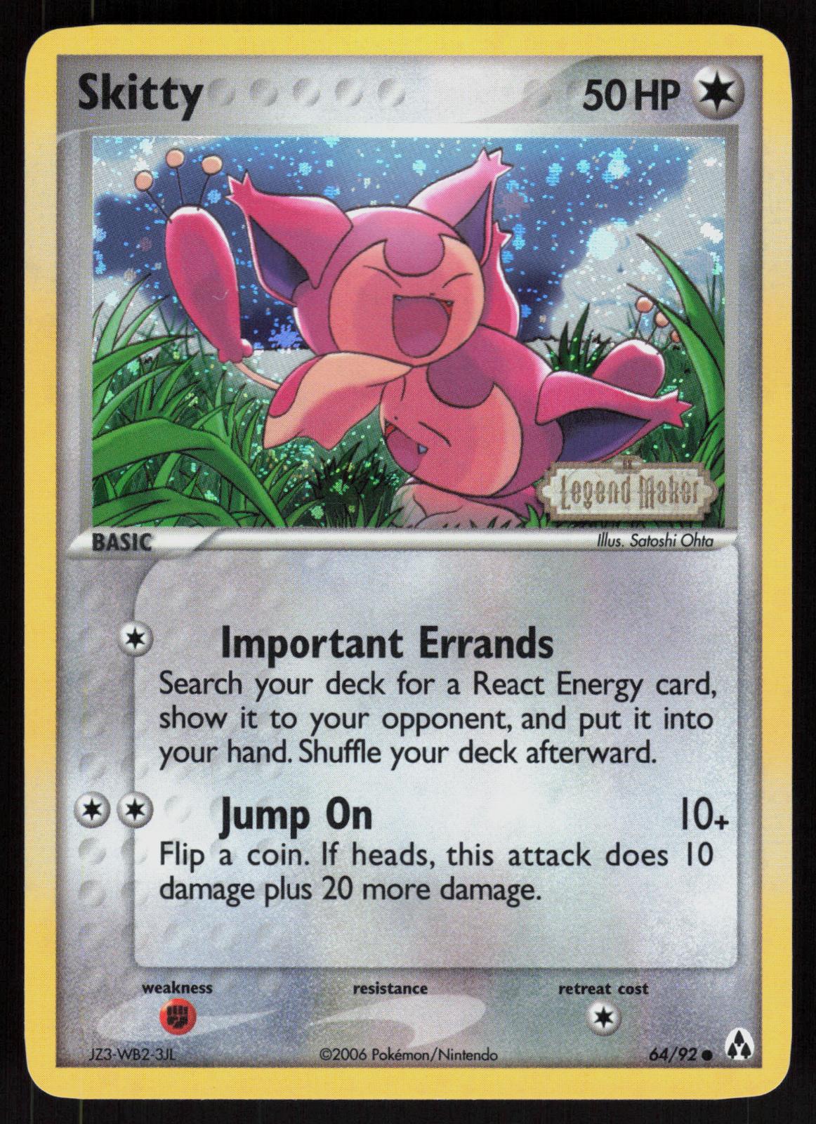 Pokemon Skitty 64/92 Legend Maker Common Reverse Holo Near Mint