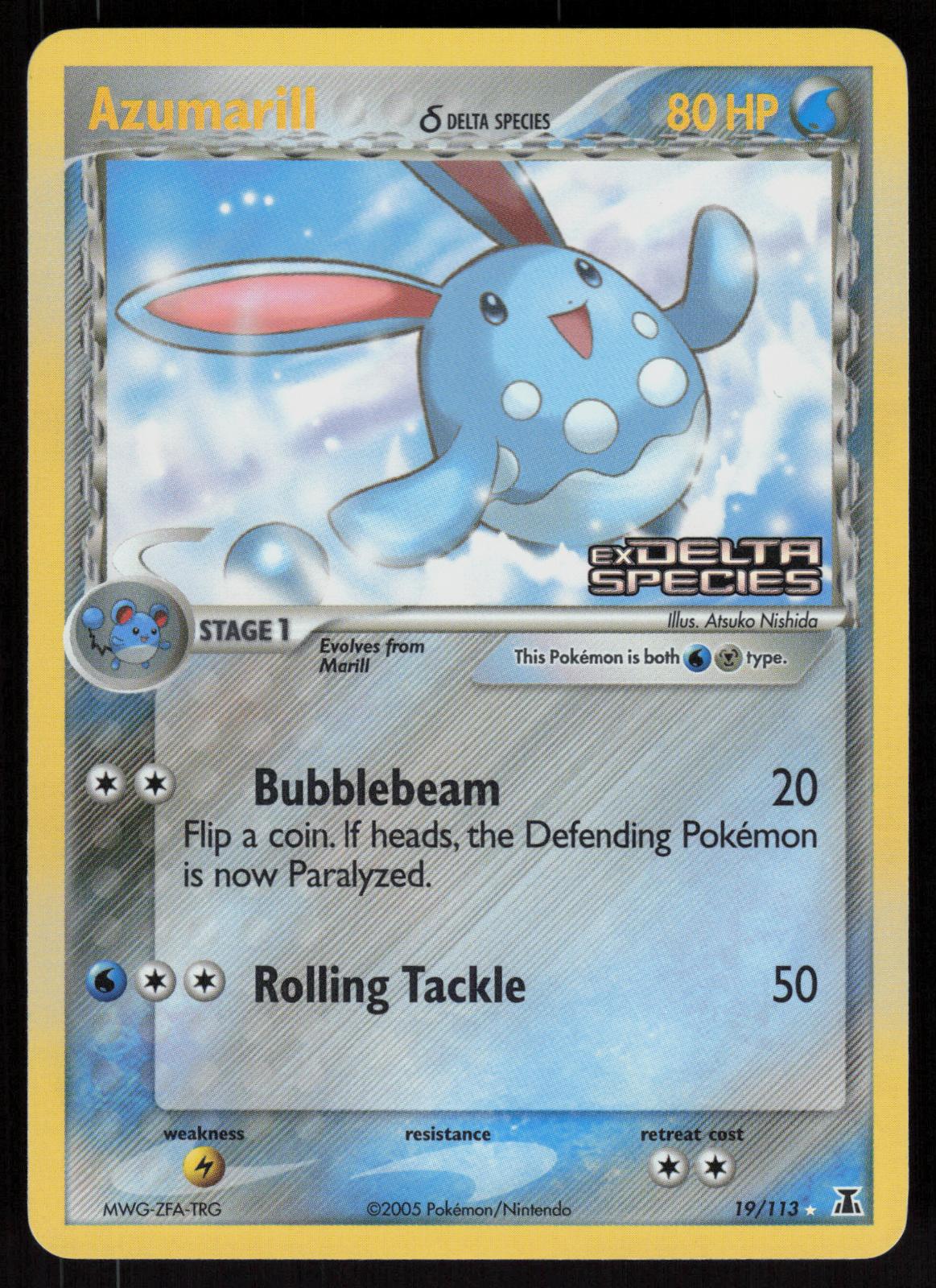 Pokemon Azumarill 19/113 Delta Species Rare Reverse Holo Near Mint