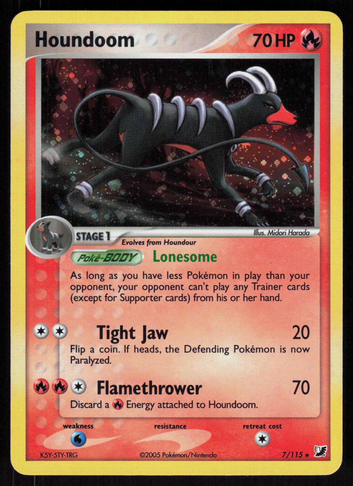 Pokemon Houndoom 7/115 Unseen Forces Holo Rare Holo Near Mint