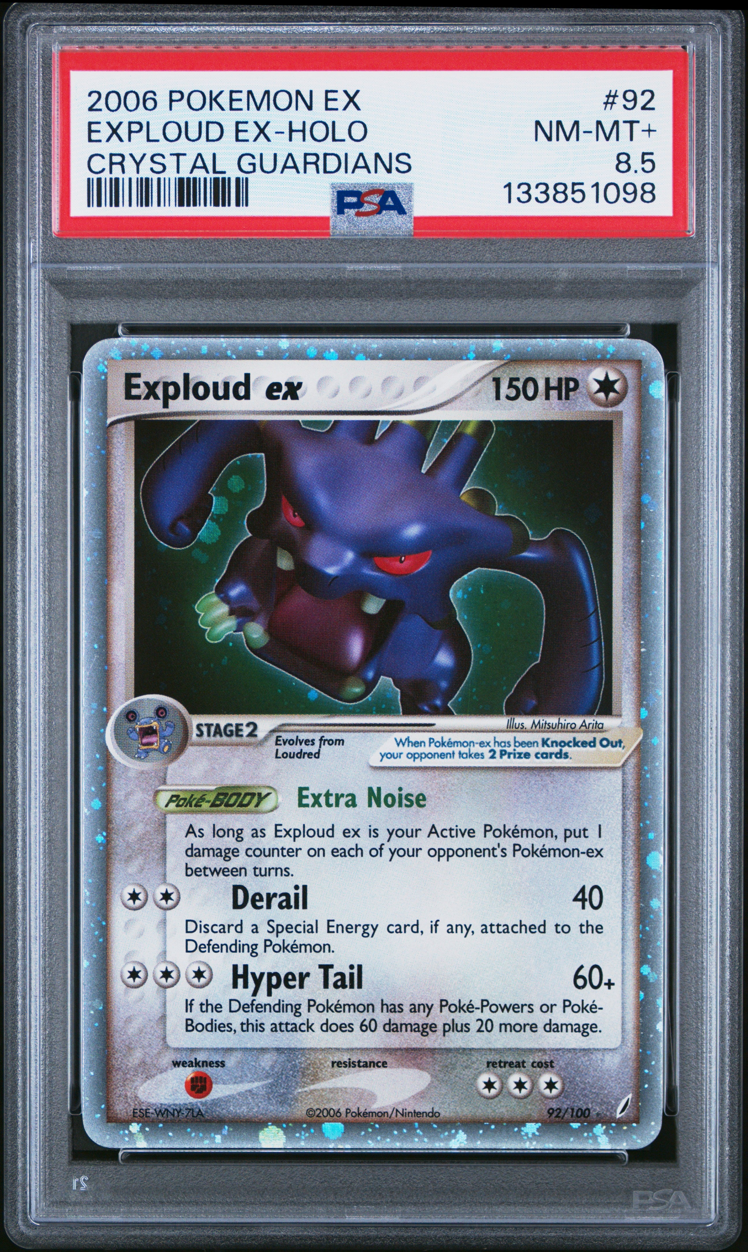 Exploud EX Holo 92/100 Crystal Guardians Pokemon PSA 8.5