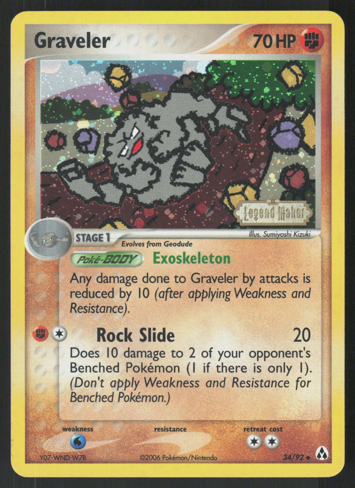Pokemon Graveler 34/92 Legend Maker Uncommon Reverse Holo Near Mint