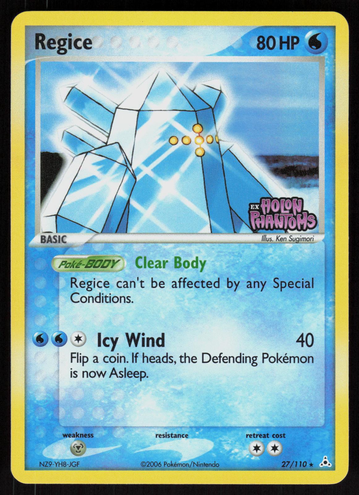 Pokemon Regice 27/110 Holon Phantoms Rare Reverse Holo Near Mint