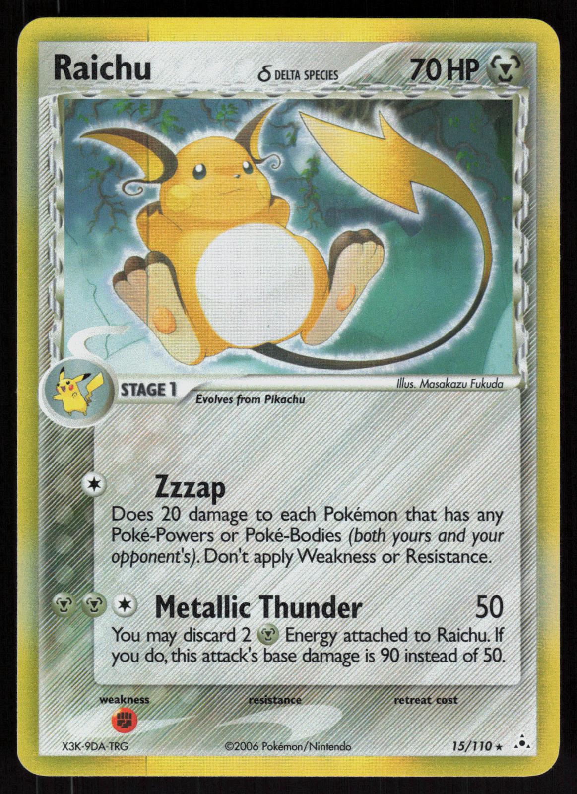 Pokemon Raichu 15/110 Holon Phantoms Holo Rare Holo Near Mint