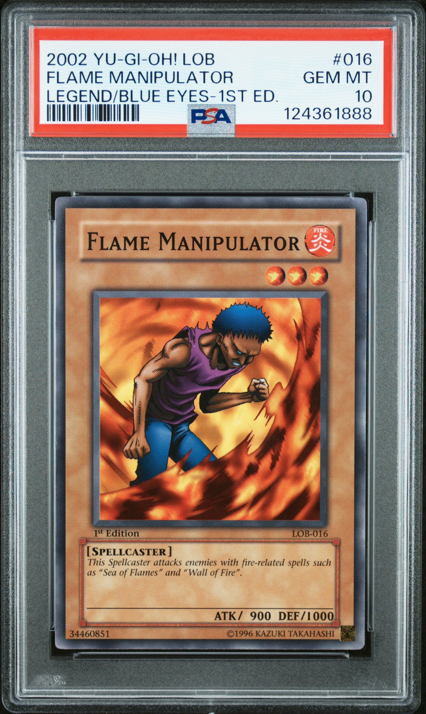 Flame Manipulator 016 LOB Legend Of Blue Eyes 1st Edition Yugioh PSA 10