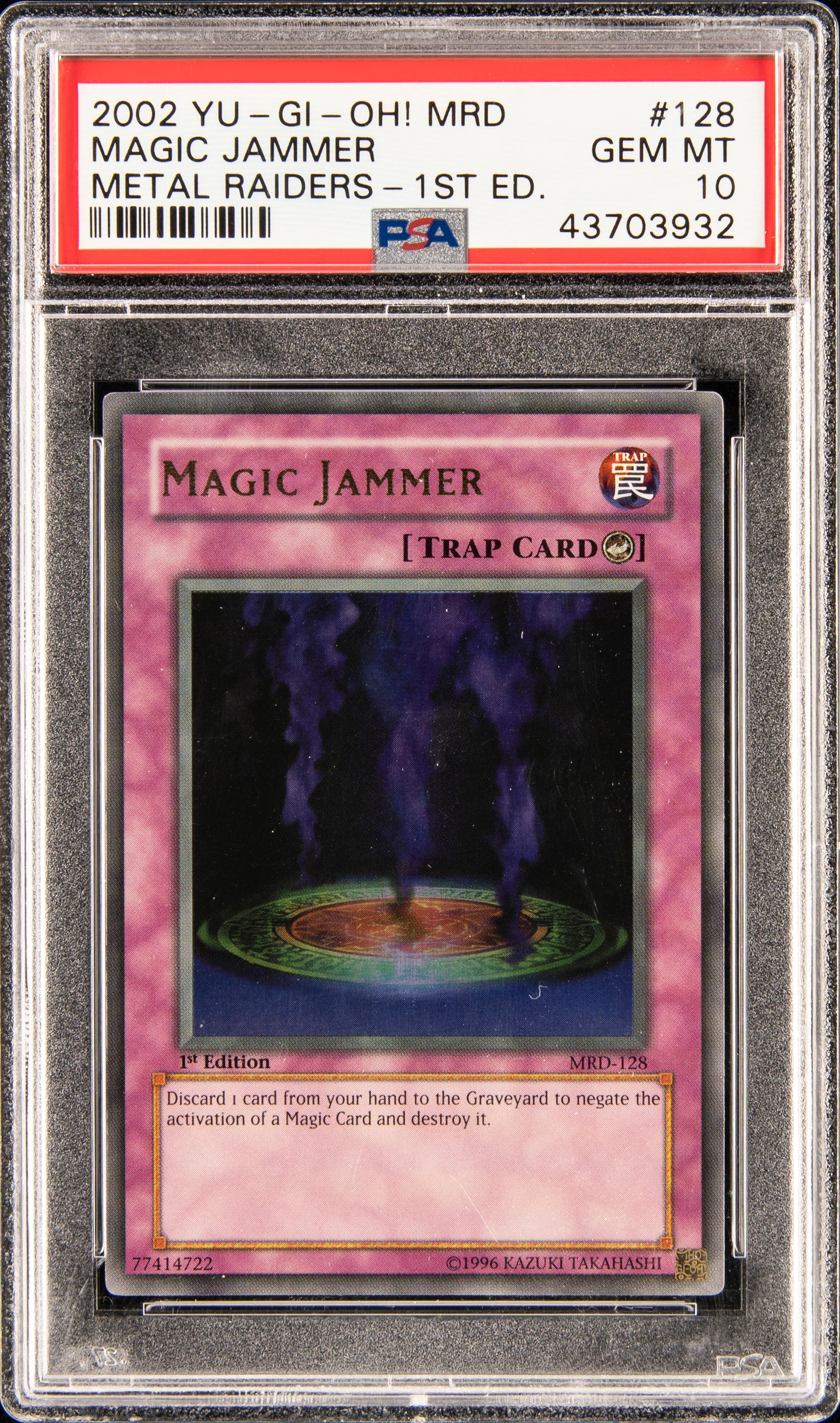 Magic Jammer 128 1st Edition MRD Metal Raiders Yugioh PSA 10